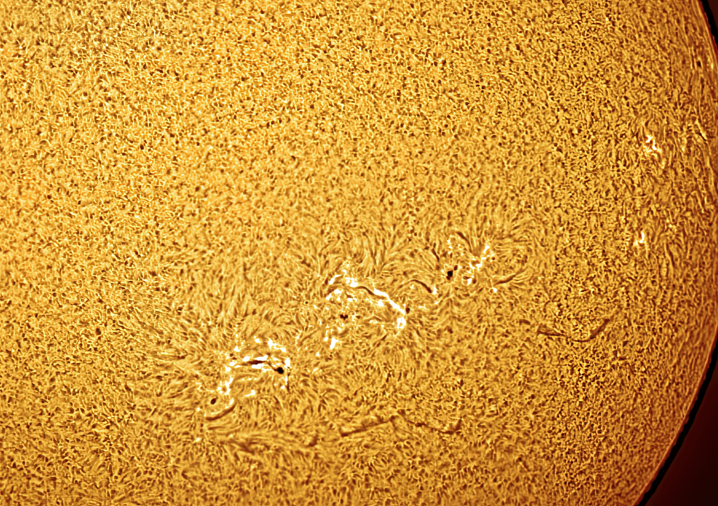 Close-up view of surface of the Sun